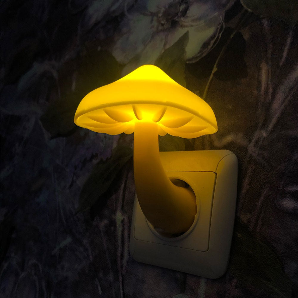 LED Night Light Mushroom Wall Socket Lamp EU US Plug Warm White Light-control Sensor Bedroom Light Home Decoration LED Night Light Mushroom Wall Socket Lamp EU US Plug Warm White Light-control Sensor Bedroom Light Home Decoration